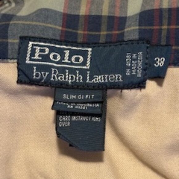 POLO Ralph Lauren Reversible Shorts (2-in-1) Solid Navy Blue and Checkered Blue - Picture 6 of 11